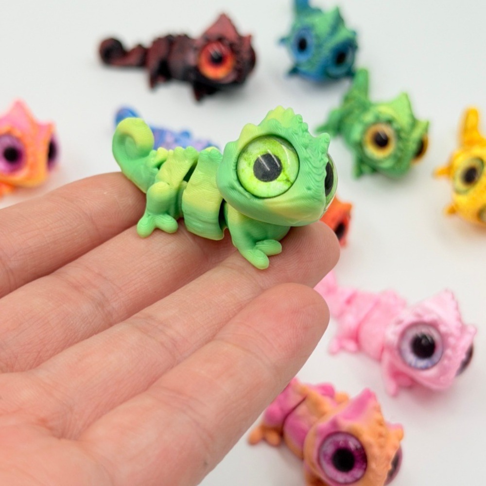 Model Kit Lizard - 3D-печатные мини-фигурки хамелеонов с подвижными суставами,