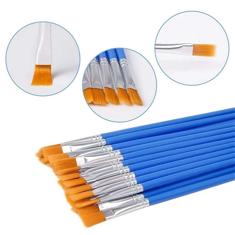 Plastic Model Paint - Нейлоновые плоские кисти с пластиковой ручкой,