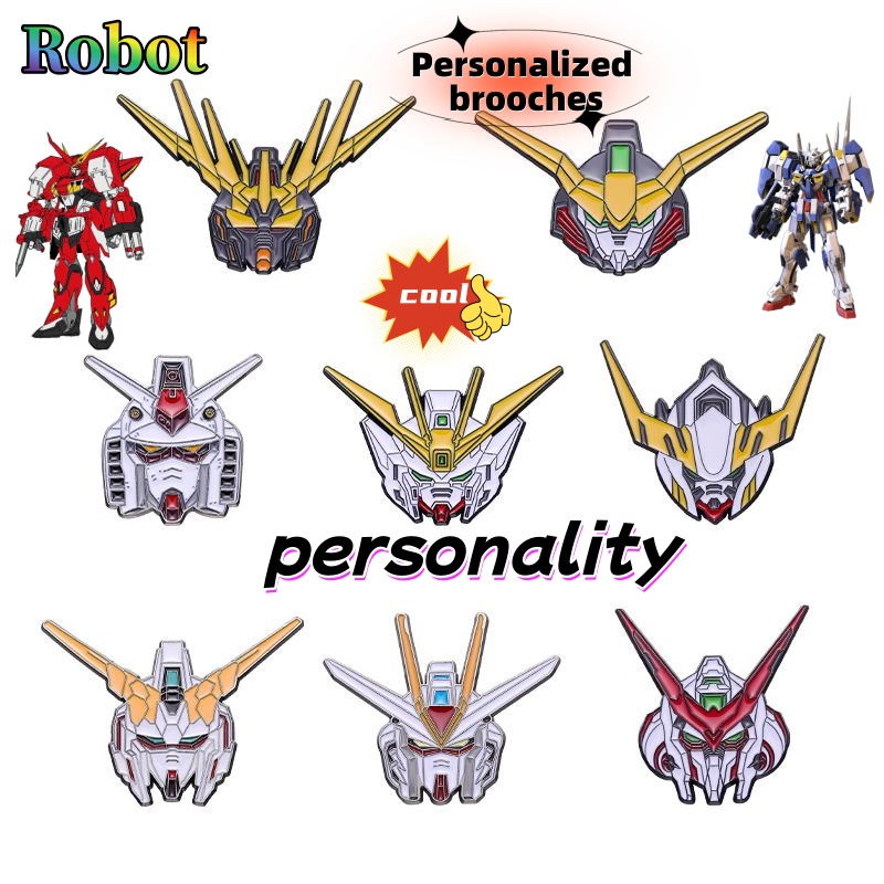 Model Kit Decals - Брошь-робот Гандам: Милая, модная, мультяшная, креативная,